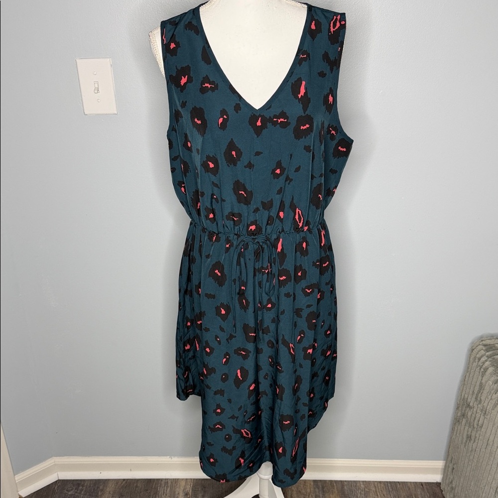 SHEIN Teal and pink Patterned Dress size 1XL